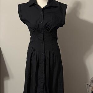 Abercrombie & Fitch casual cotton  Black Button-Up Dress